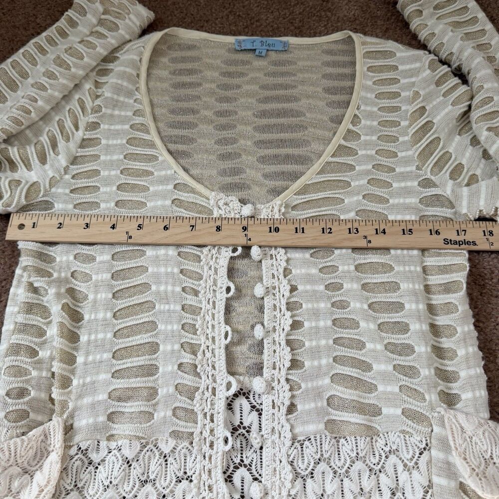 Shimmery Ivory Crochet Duster | Romantic Boho Chic by T. Bleu Festival - Picture 7 of 10